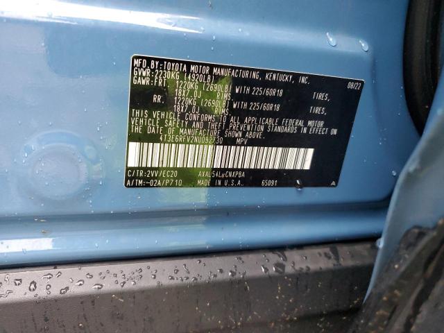 2022 TOYOTA RAV4 XSE 4T3E6RFV2NU092730
