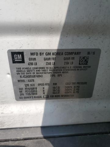 2016 BUICK ENCORE KL4CJASB5GB740943