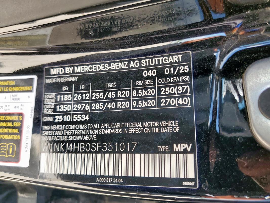 2025 MERCEDES-BENZ GLC COUPE - W1NKJ4HB0SF351017