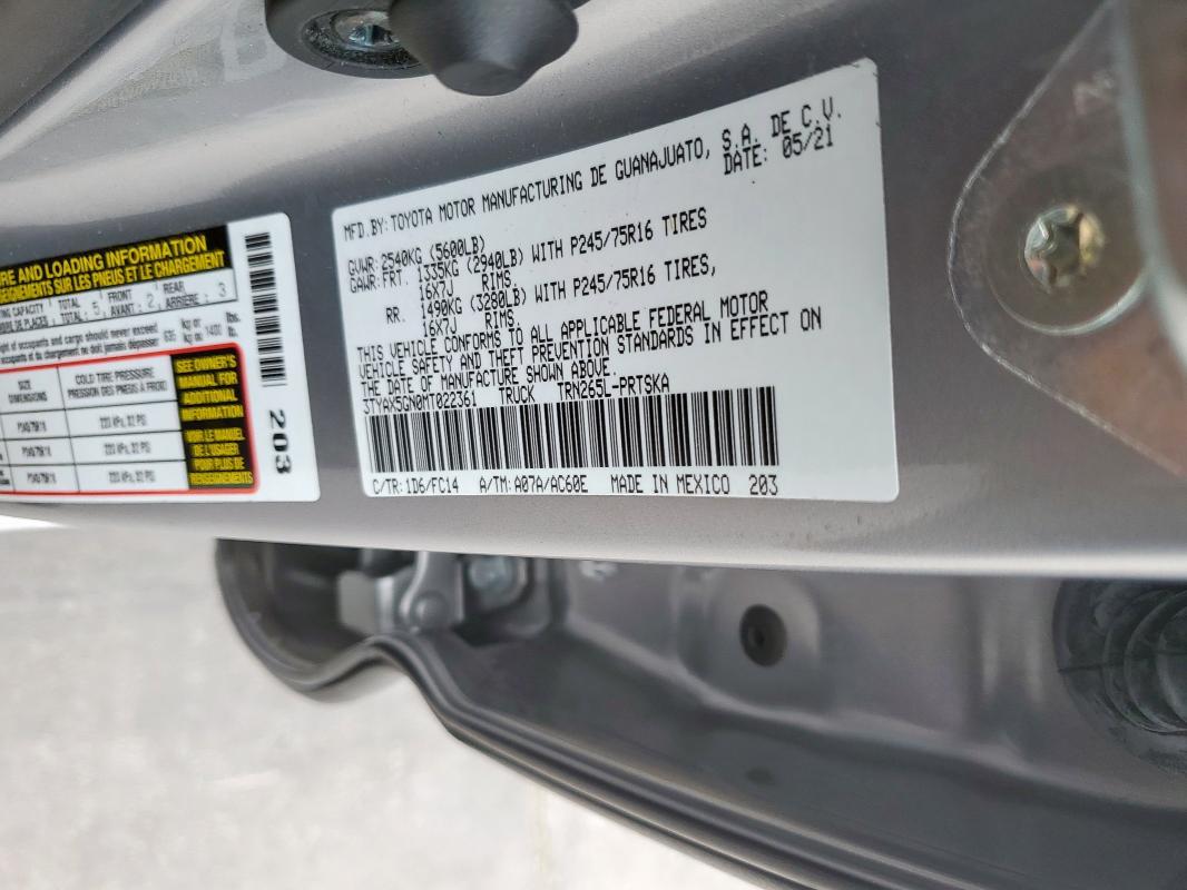 2021 TOYOTA TACOMA DOU - 3TYAX5GN0MT022361