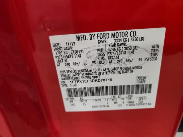 2013 FORD F150 SUPER - 1FTFX1EF3DKD78719
