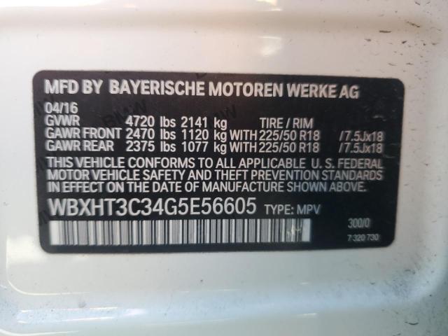 2016 BMW X1 XDRIVE2 WBXHT3C34G5E56605