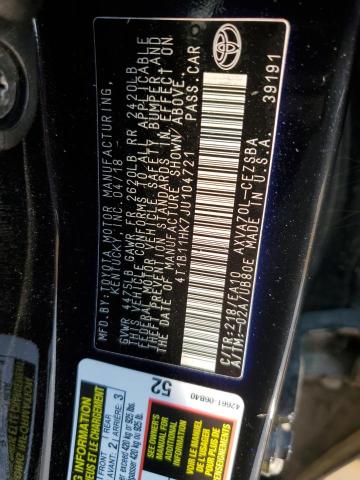 2018 TOYOTA CAMRY L - 4T1B11HK7JU104721