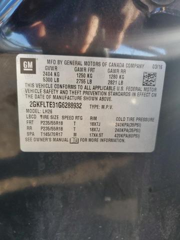 2016 GMC TERRAIN SL 2GKFLTE31G6288932