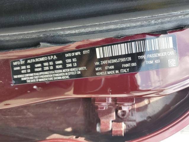 2018 ALFA ROMEO GIULIA ZARFAEBN5J7565128