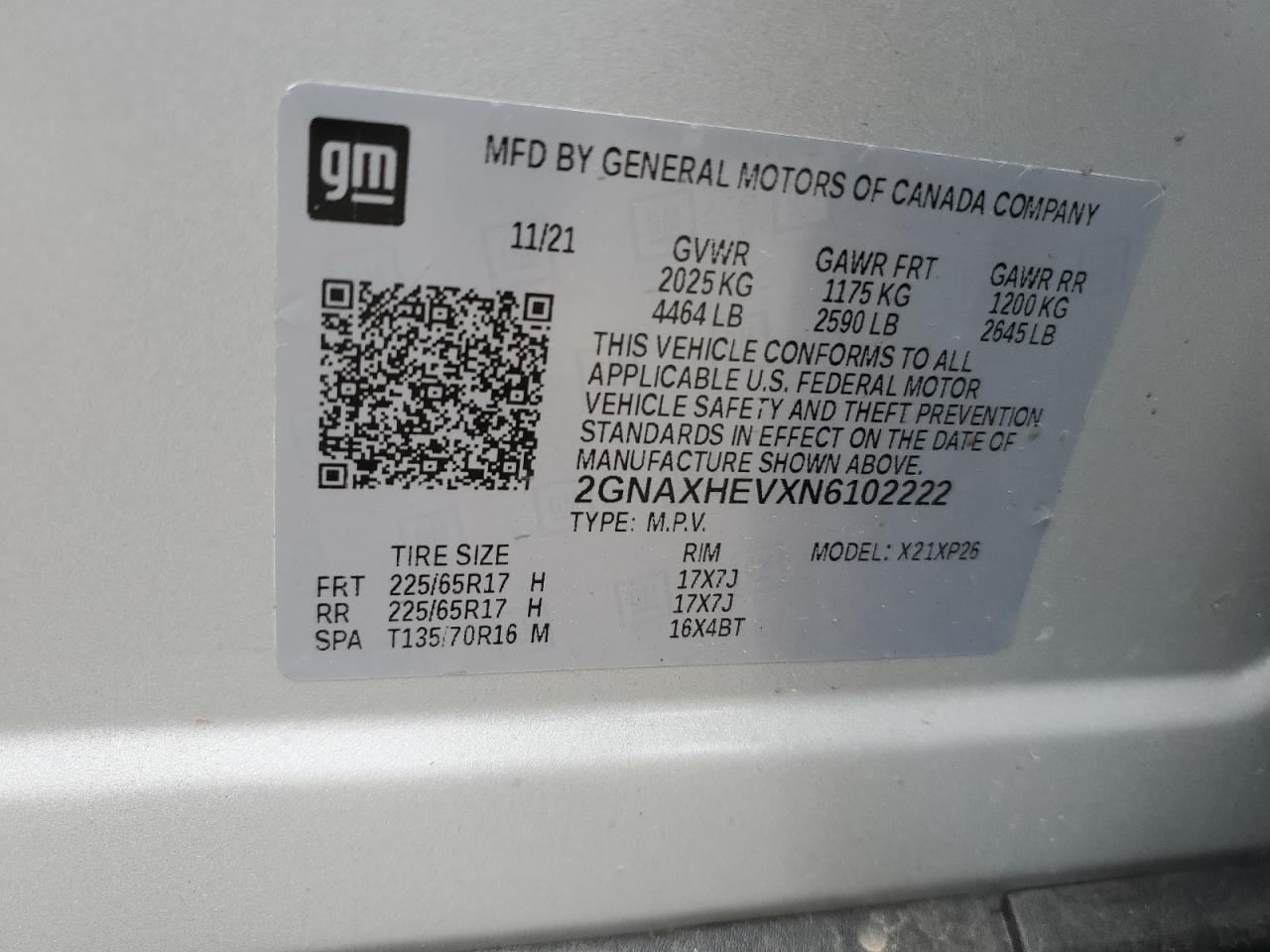 Lot #3308377286 2022 CHEVROLET EQUINOX LS