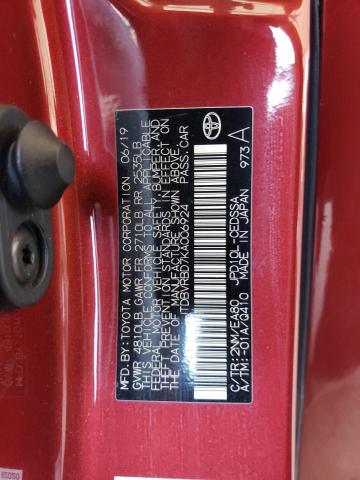 2019 TOYOTA MIRAI JTDBVRBD7KA006924