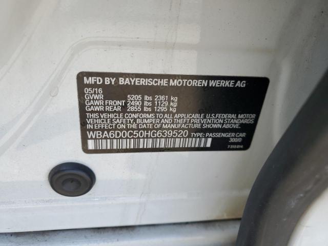 2017 BMW 640 I GRAN WBA6D0C50HG639520