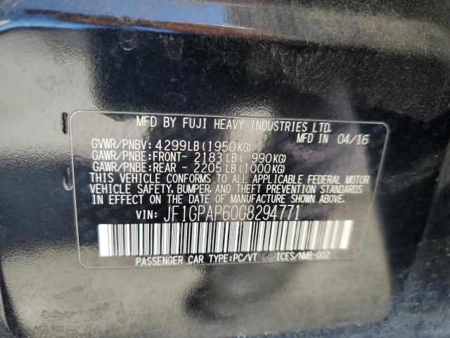 2016 SUBARU IMPREZA SP JF1GPAP60G8294771
