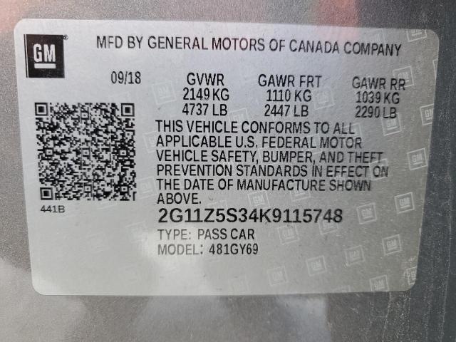 2019 CHEVROLET IMPALA LT 2G11Z5S34K9115748