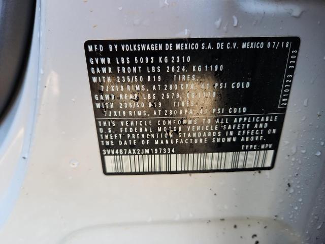 2018 VOLKSWAGEN TIGUAN SEL 3VV4B7AX2JM197334