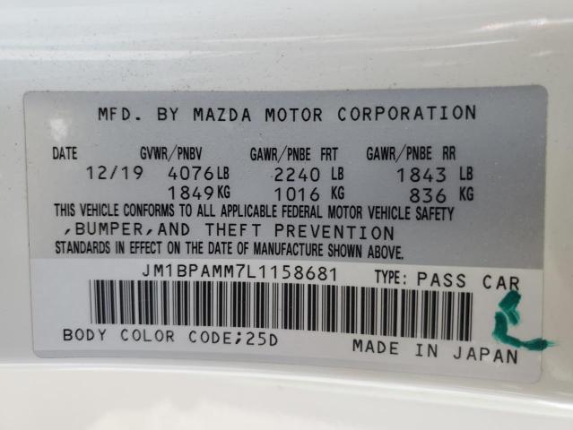 2020 MAZDA 3 PREFERRED JM1BPAMM7L1158681