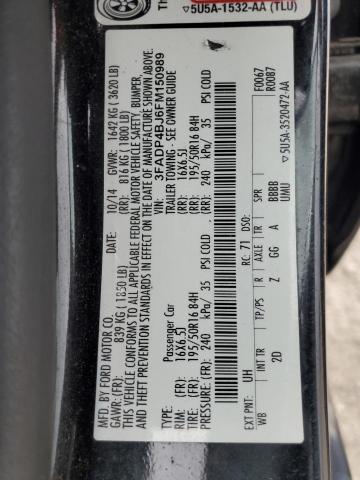 2015 FORD FIESTA SE 3FADP4BJ6FM150989