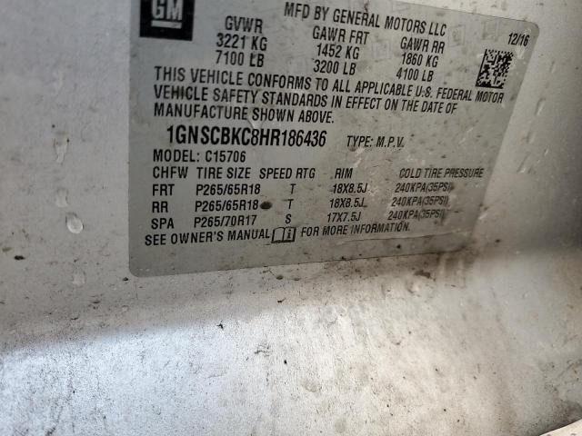 2017 CHEVROLET TAHOE C150 - 1GNSCBKC8HR186436