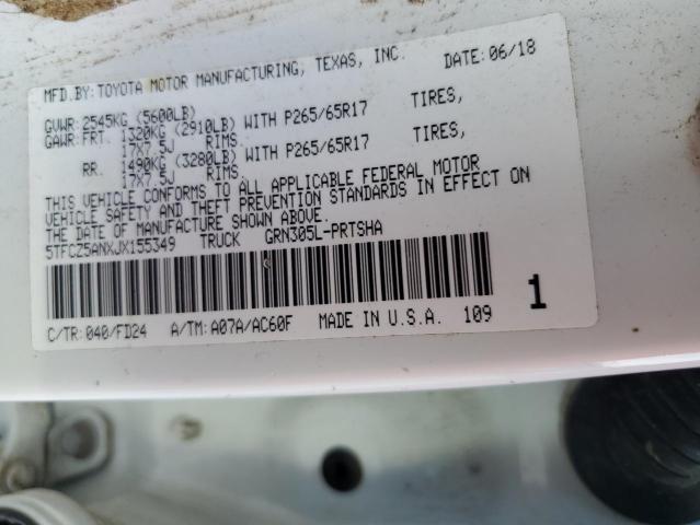 2018 TOYOTA TACOMA DOU 5TFCZ5ANXJX155349