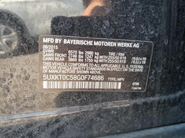 2016 BMW X5 XDR40E 5UXKT0C58G0F74686