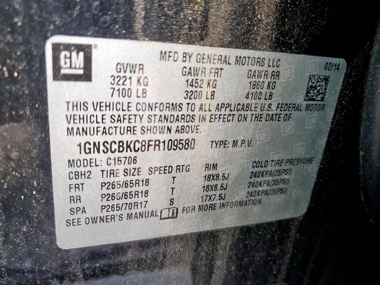 CHEVROLET TAHOE C1500 LT