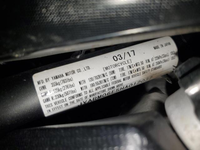 2017 YAMAHA FZ07 JYARM06E5HA012032