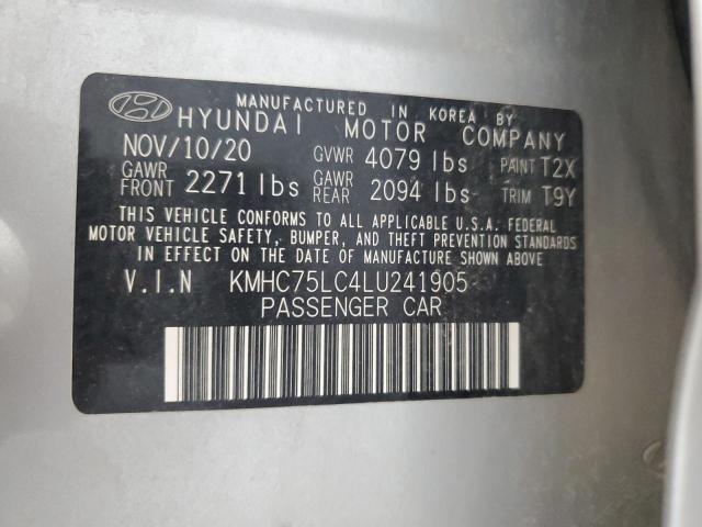 2020 HYUNDAI IONIQ SE KMHC75LC4LU241905