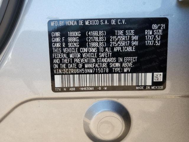 2022 HONDA HR-V EX 3CZRU6H59NM715078