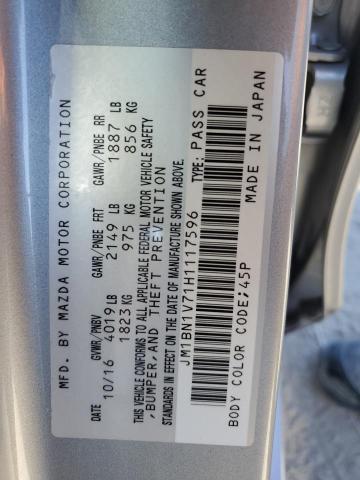 2017 MAZDA 3 TOURING JM1BN1V71H1117596