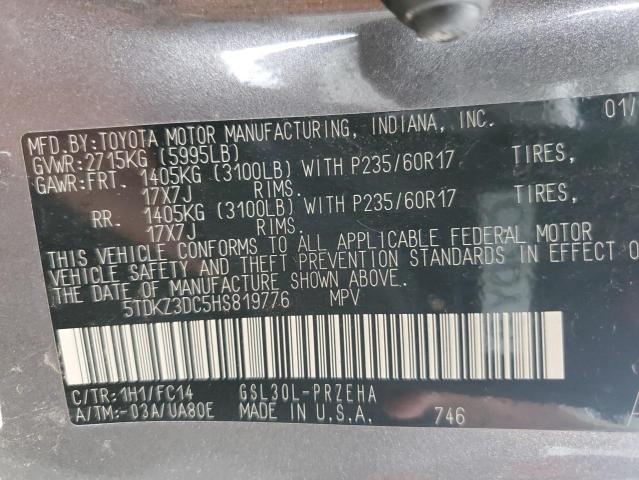 2017 TOYOTA SIENNA LE 5TDKZ3DC5HS819776