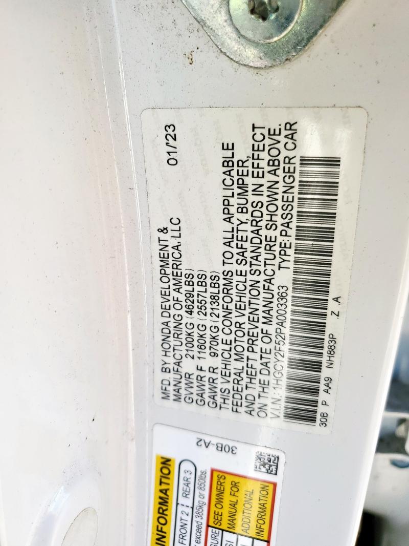 2023 HONDA ACCORD HYBRID SPORT 1HGCY2F52PA003363