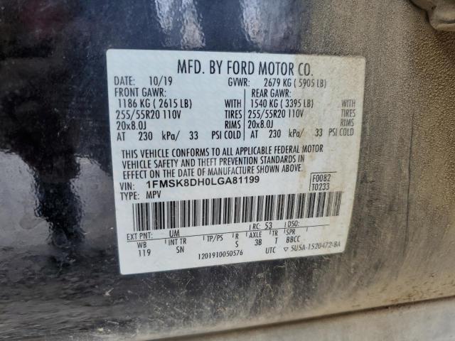 2020 FORD EXPLORER XLT 1FMSK8DH0LGA81199