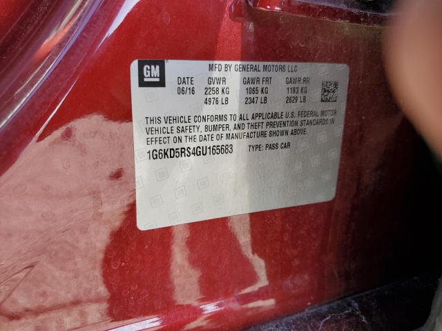 2016 CADILLAC CT6 LUXURY 1G6KD5RS4GU165683