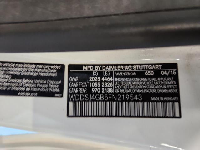 2015 MERCEDES-BENZ CLA 250 4M WDDSJ4GB5FN219543