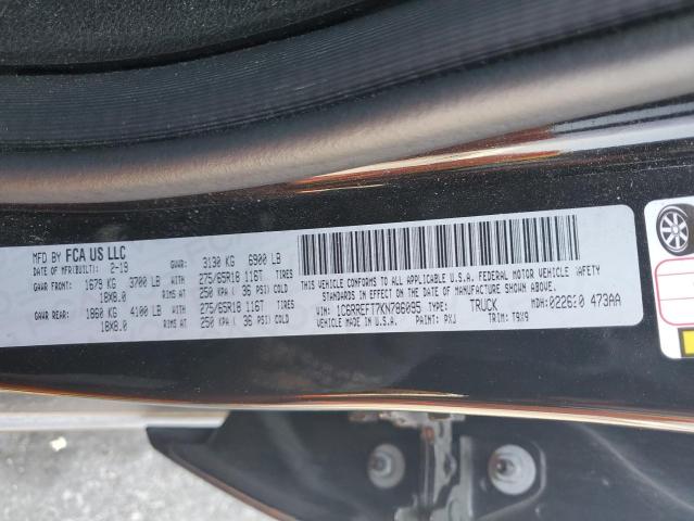 2019 RAM 1500 BIG H 1C6RREFT7KN786095