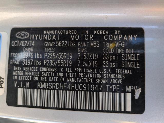 2015 HYUNDAI SANTA FE G KM8SRDHF4FU091947