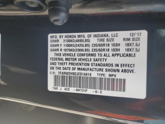 2018 HONDA CR-V TOURI 7FARW2H92JE014414