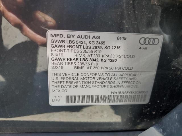 2019 AUDI Q5 PREMIUM WA1BNAFY8K2096958