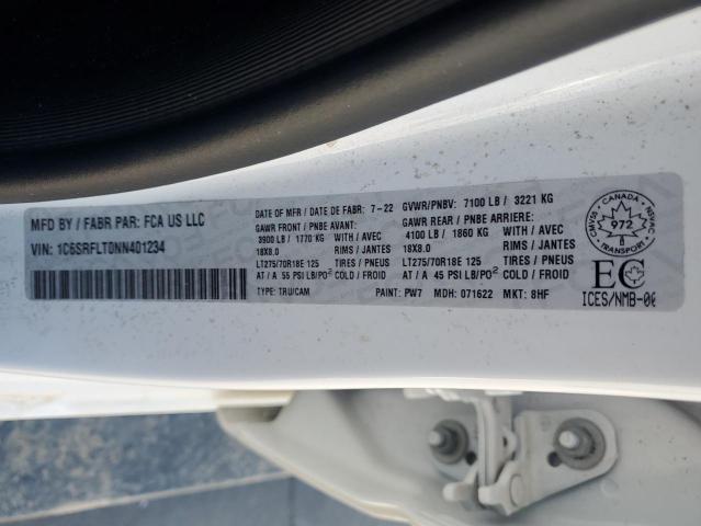 2022 RAM 1500 REBEL 1C6SRFLT0NN401234