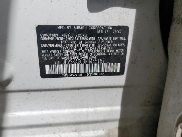 2022 SUBARU FORESTER S JF2SKAGC3NH445187