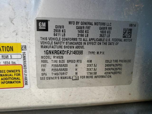2015 CHEVROLET TRAVERSE LT 1GNKRGKD1FJ148398