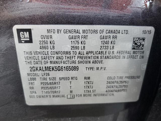 2016 GMC TERRAIN SL 2GKALMEK5G6165089