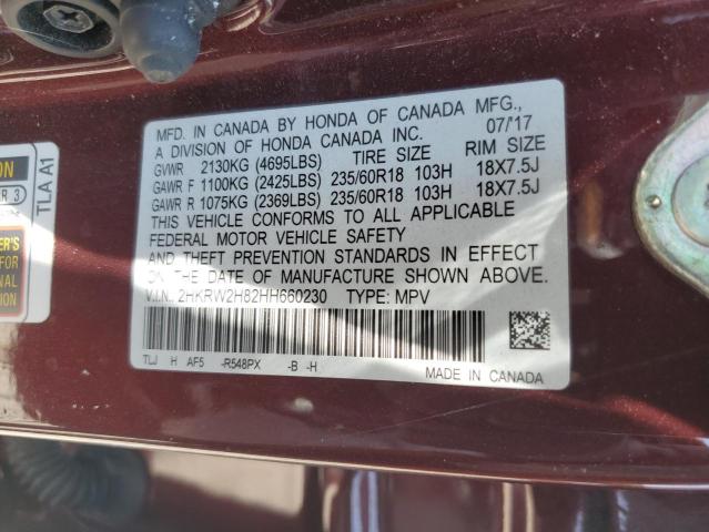 2017 HONDA CR-V EXL 2HKRW2H82HH660230