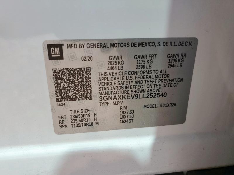 2020 CHEVROLET EQUINOX LT - 3GNAXKEV9LL252540
