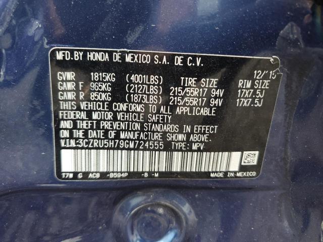 2016 HONDA HR-V EXL 3CZRU5H79GM724555