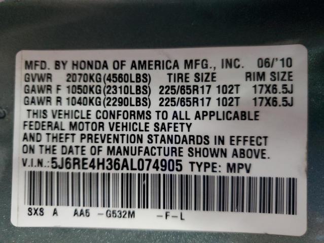 2010 HONDA CR-V LX - 5J6RE4H36AL074905