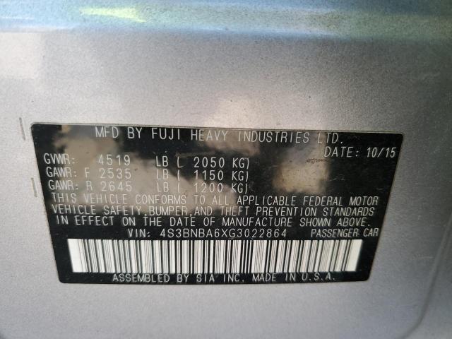 2016 SUBARU LEGACY 2.5I 4S3BNBA6XG3022864