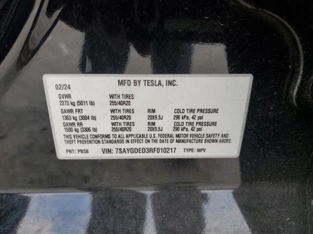 2024 TESLA MODEL Y 7SAYGDED3RF010217