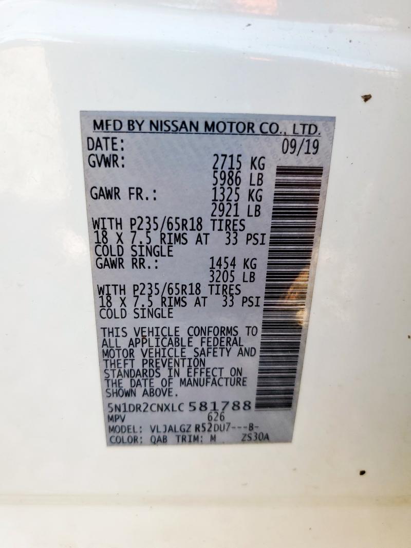 2020 NISSAN PATHFINDER 5N1DR2CNXLC581788