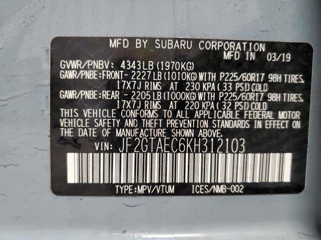 2019 SUBARU CROSSTREK JF2GTAEC6KH312103