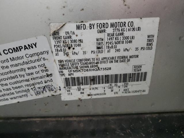2017 FORD EXPLORER X 1FM5K7D8XHGA73528