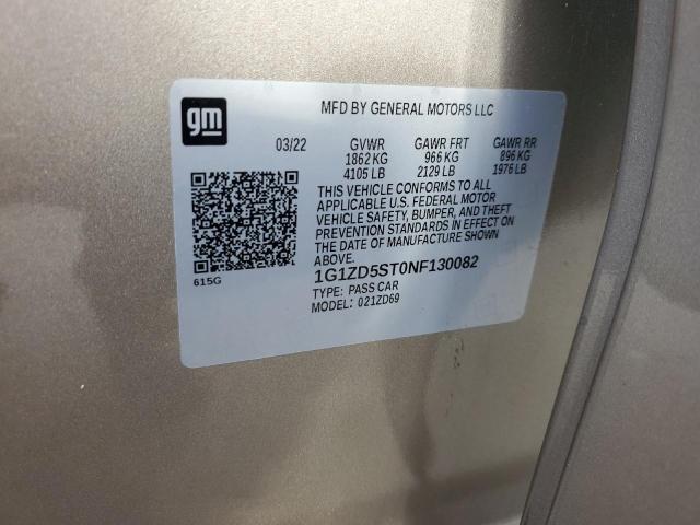 2022 CHEVROLET MALIBU LT 1G1ZD5ST0NF130082