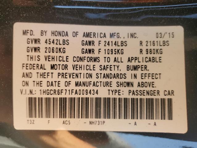 2015 HONDA ACCORD TOURING HYBRID 1HGCR6F71FA009434