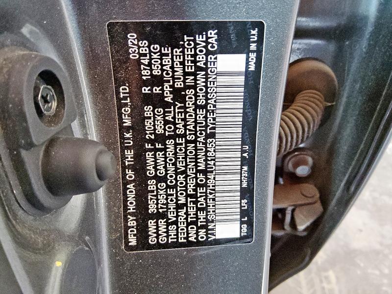 2020 HONDA CIVIC SPOR - SHHFK7H94LU418453